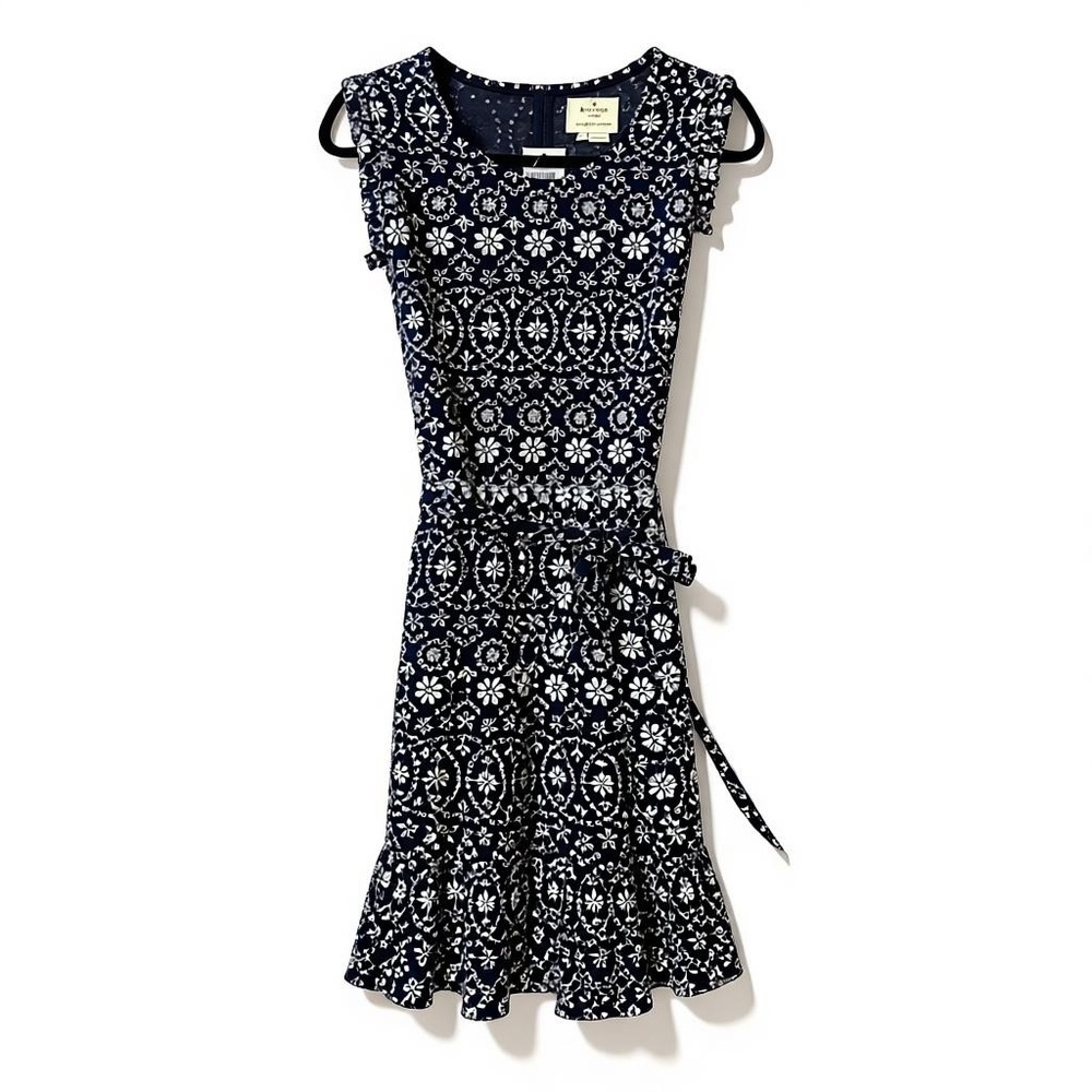 Kate Spade Navy and White Patterned Mini Dress